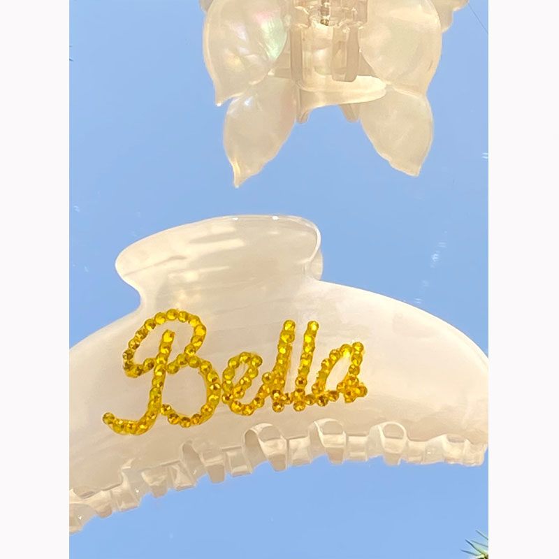 定制字母贴钻复古风经典鲨鱼夹