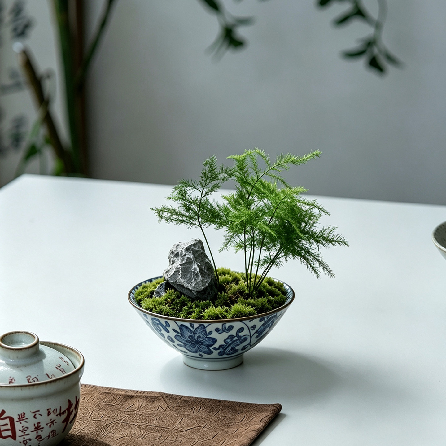 迷你室内桌面文竹小盆景好养