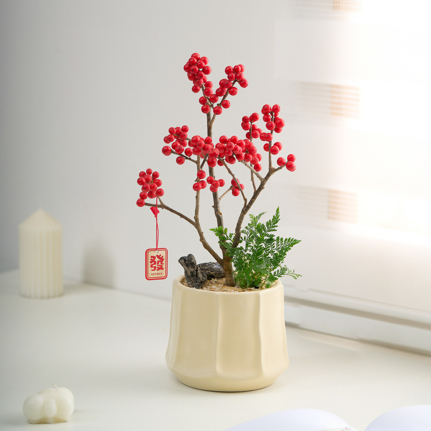 北美冬青小盆栽春节年宵花带红果鲜切室内玄关招财摆件送礼盆景,鲜花速递/花卉仿真/绿植园艺,大型绿植/成品组合盆栽,淘宝优惠券,粉丝福利购,淘宝优惠卷