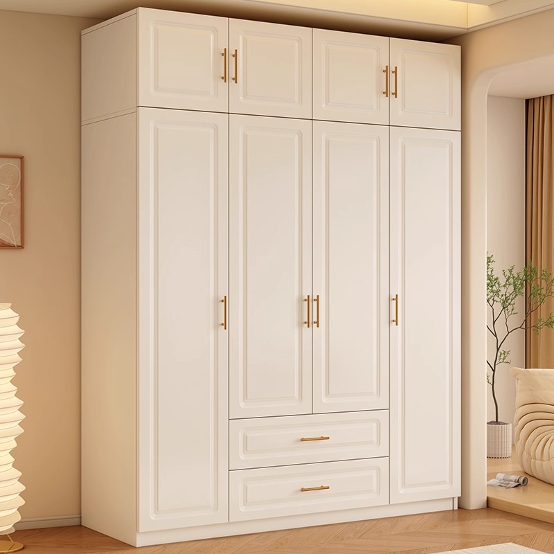 阳漫包安装实木衣柜家用卧室平开门奶油风出租房2025新款爆款儿童