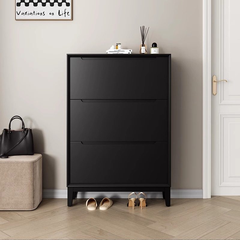 阳漫鞋柜超薄翻斗式实木现代简约18cm落地家用门口大容量小户型款,住宅家具,鞋柜,淘宝优惠券,粉丝福利购,淘宝优惠卷