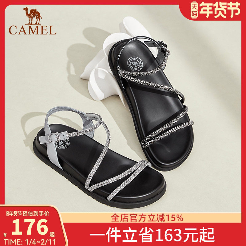 骆驼女鞋2026夏季新款厚底百搭时装凉鞋时尚青春潮流休闲鞋