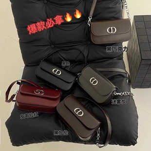 时尚 真皮腋下包小方包女高级感小众设计中古链条包百搭单肩斜挎包