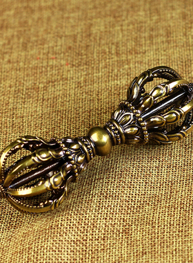 纯铜铜法器降魔杵金钢杵九股金刚杵用密宗文化收藏品古玩