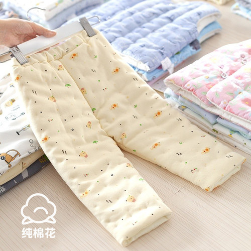 婴儿手工纯棉花棉裤宝宝加厚