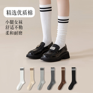 女士日系高筒堆堆袜ins潮女袜韩版 小腿袜子女秋冬季 学院风长筒袜