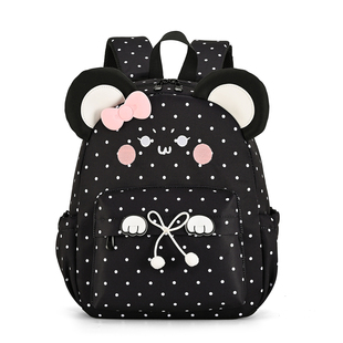 可爱波点书包女童幼儿园小中大班轻便儿童背包男童旅游研学双肩包