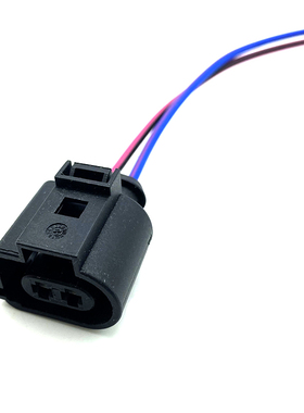 适用大众途观后制动分泵插头 2孔插头碳罐电磁阀插头1J0973722A