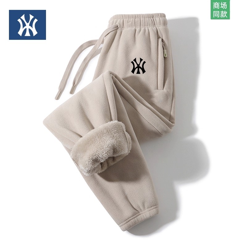 奥特莱斯抓绒裤男女冬季加绒加厚保暖情侣休闲卫裤奥粒绒运动裤子