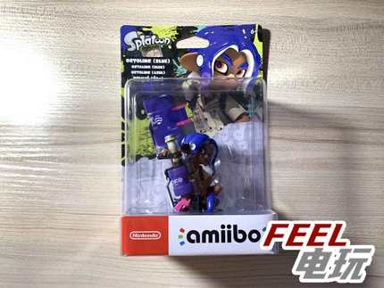 任天堂amiibo手办 斯普拉遁3 splatoon喷射战士3紫色男孩 switch*