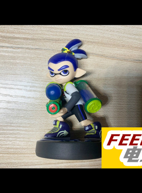 任天堂amiibo手办 喷射战士1 斯普拉遁 蓝色男孩splatoon switch*