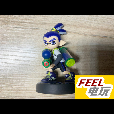 任天堂amiibo手办 喷射战士1 斯普拉遁 蓝色男孩splatoon switch*