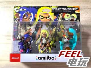 任天堂amiibo手办 斯普拉遁3 splatoon喷射战士3 三连套装switch*