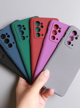 适用一加9rt手机壳奶奶灰色oneplus9r全包防摔1+9pro磨砂防指纹软硅胶套简约纯色耐脏