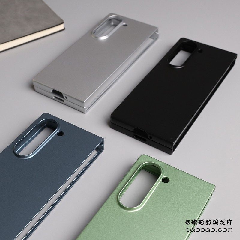 适用三星Galaxy Z Fold 6肤感折叠屏翻盖手机壳简约纯色zfold5磨砂外壳w24全包防摔4保护套哑光银色3商务