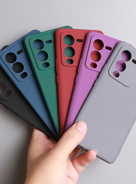适用vivoS15Pro手机壳奶奶灰色T2磨砂防滑耐脏防指纹S15e软硅胶套S16Pro全包T2x圆弧边S17防摔S18/S19/S20