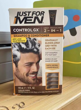 Just for Men Control GX Shampoo 2in1少白头补色洗发水洗护合一