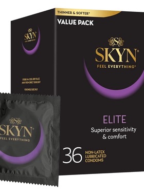 SKYN Elite Lubricated Non Latex Condoms, 36 Count