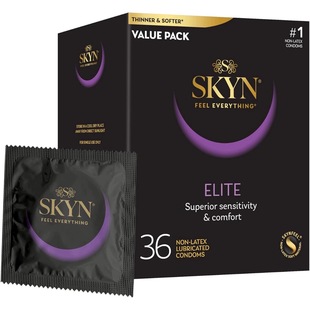 SKYN Elite Lubricated Non Latex Condoms, 36 Count