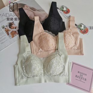 爱黛爱美无钢圈新款荔枝乳聚拢超薄透气调整型内衣女天然乳胶文胸