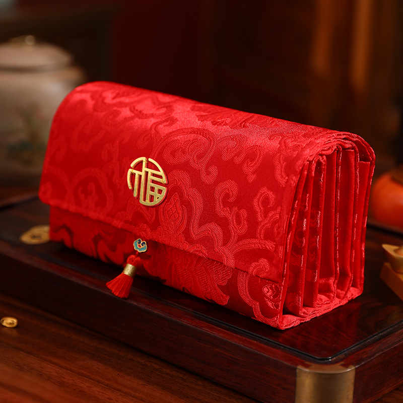 原创仪式感折叠卡位式金属字红包