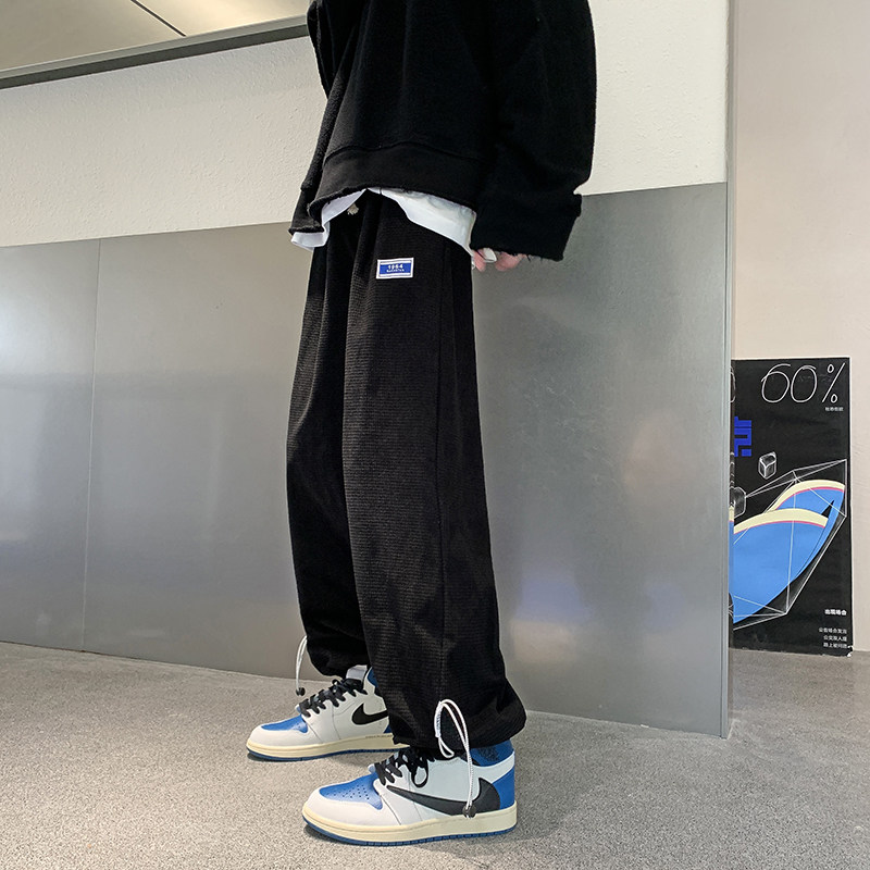 秋季新款华夫格三色休闲裤玉米粒直筒裤子227-2*K257*P50控68,男装休闲裤,星座227-2