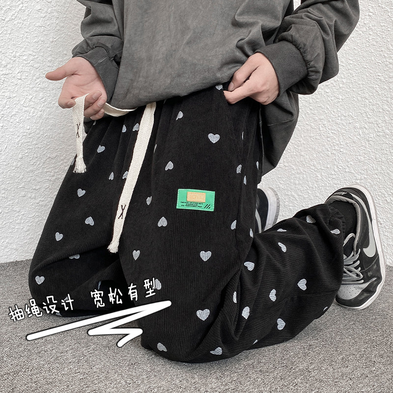 100聚酯春季新款灯芯绒印花休闲长裤男227-2*C506*P50控68,男装休闲裤,星座227-2