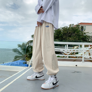 新款灯芯绒裤子高街春季ins潮流男直筒裤227-2*K285*P50控68图片