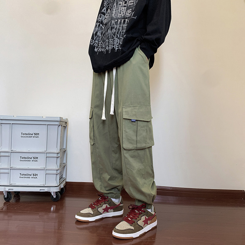 多口袋工装裤欧美高街ins束脚裤裤男女休闲裤227-2*C541*P50控68,男装休闲裤,星座227-2