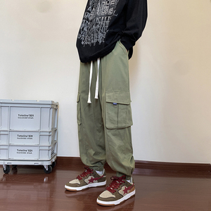 多口袋工装裤欧美高街ins束脚裤裤男女休闲裤 227-2*C541*P50控68图片