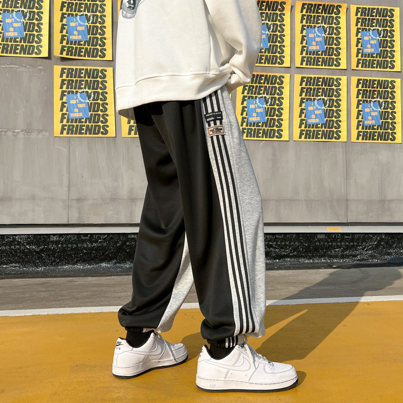 秋装新款拼色卫裤宽松多色休闲款男裤男 227-2*K280*P50控68图片