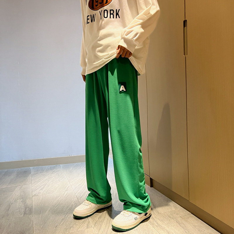 港风垂感休闲裤宽松直筒长裤 运动裤227-2*C519*P45控58图片