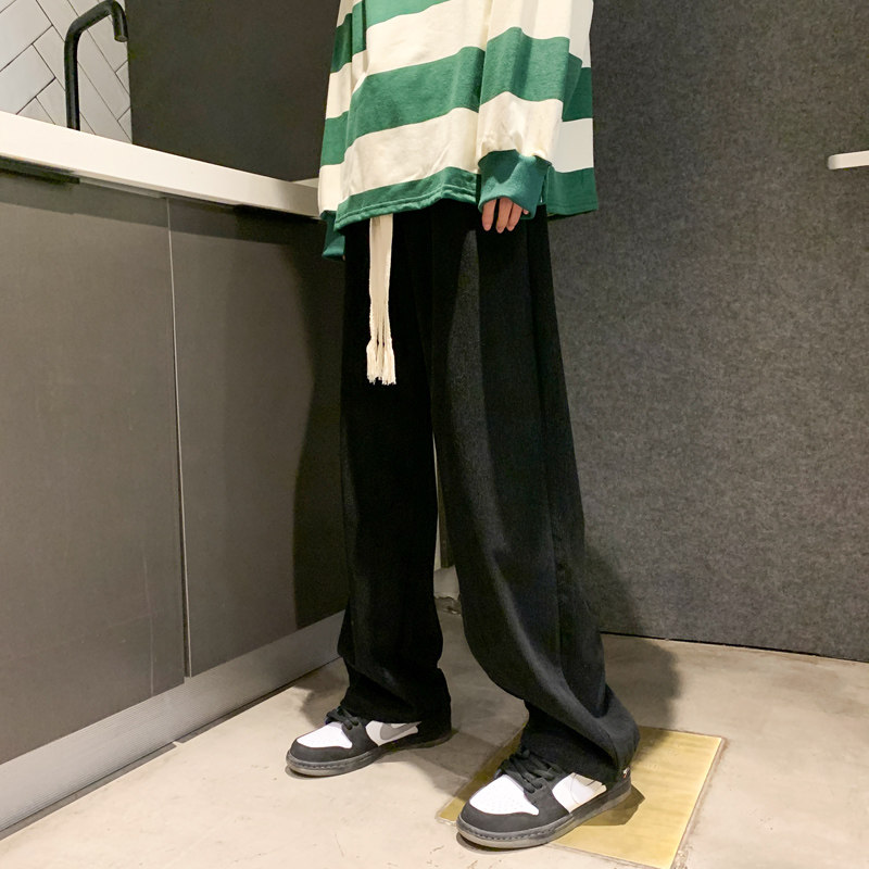 灯芯绒拖地裤子男韩版港直筒休闲裤227-2*K266*P45绒P50控68,男装休闲裤,星座227-2