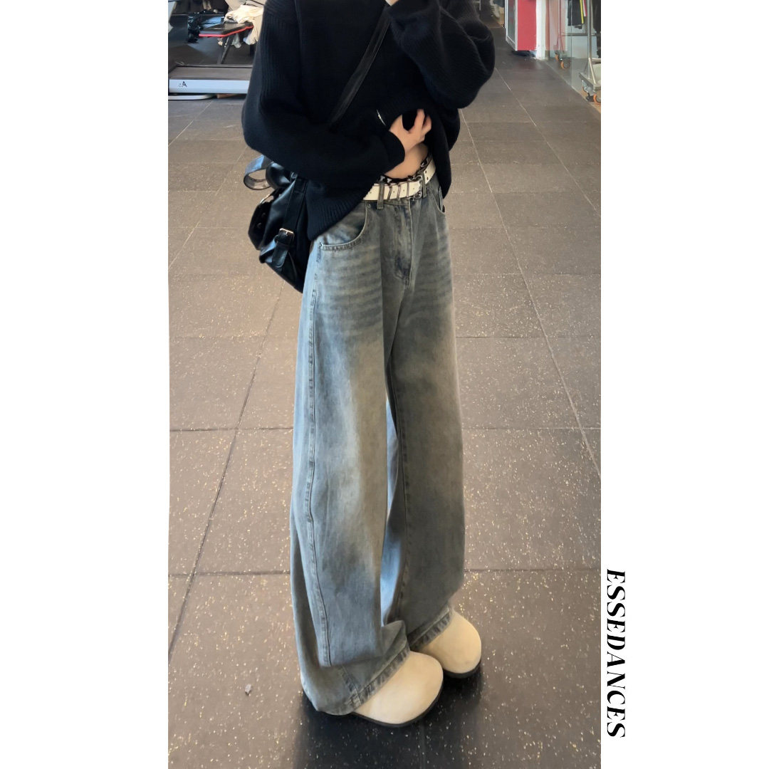 美式街头刺绣弯刀牛仔裤男女高街复古水洗百搭阔腿裤子,男装牛仔裤,星座511-1