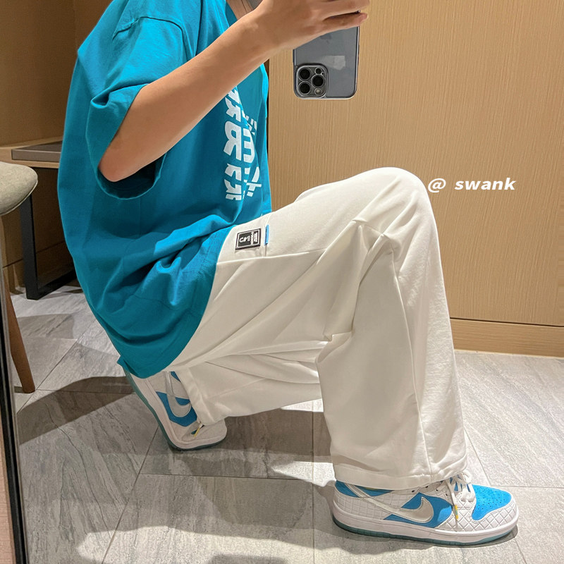 直播品质~2024夏季冰丝条纹垂感拖地裤休闲裤227-2*C521*P50控68图片