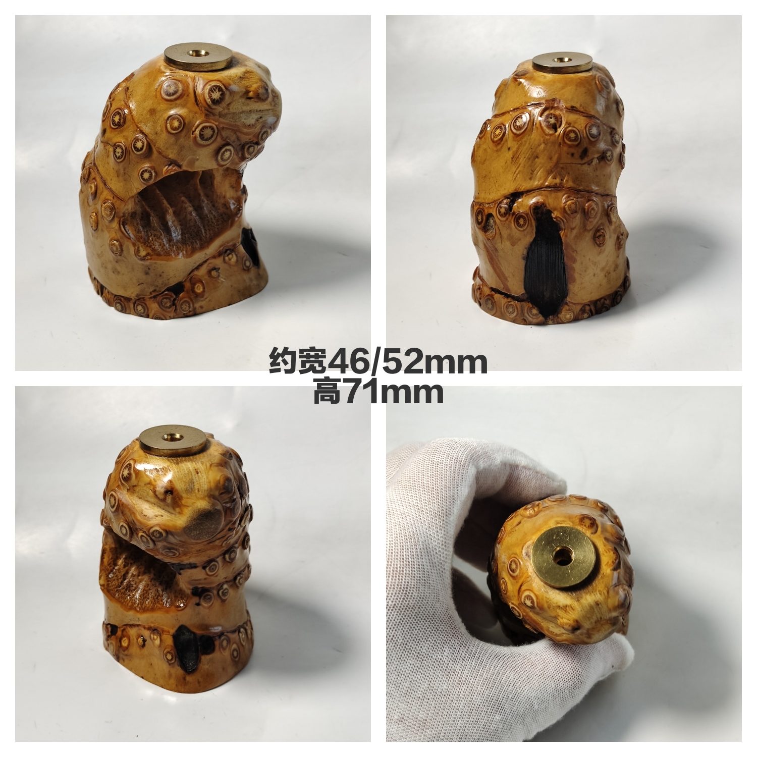 天然随行竹根摆件带须倒流香座工艺品家居装饰品文玩把件新奇特