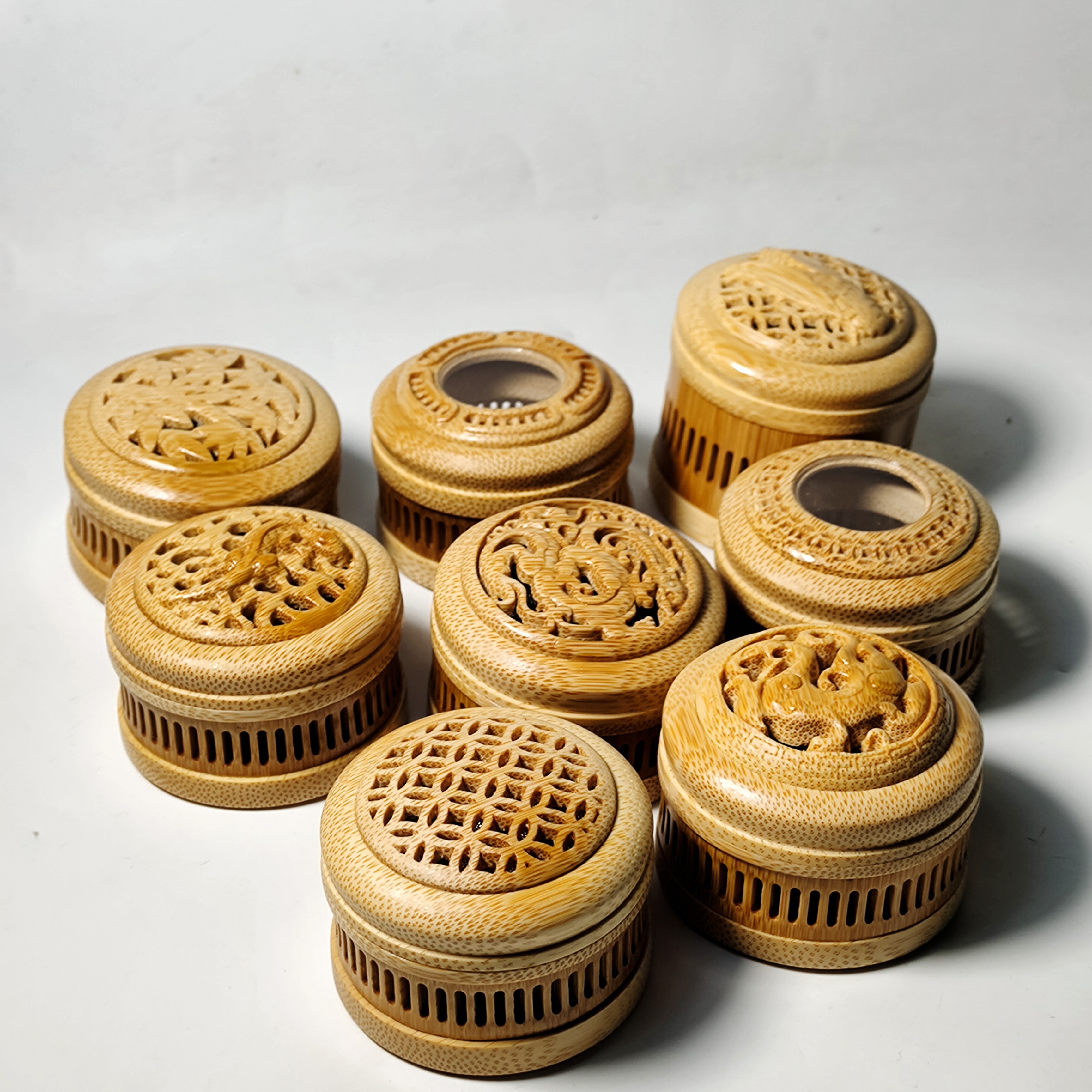 纯手工精打磨玉竹雕刻虫具把玩件收藏送礼工艺品竹笼镂空