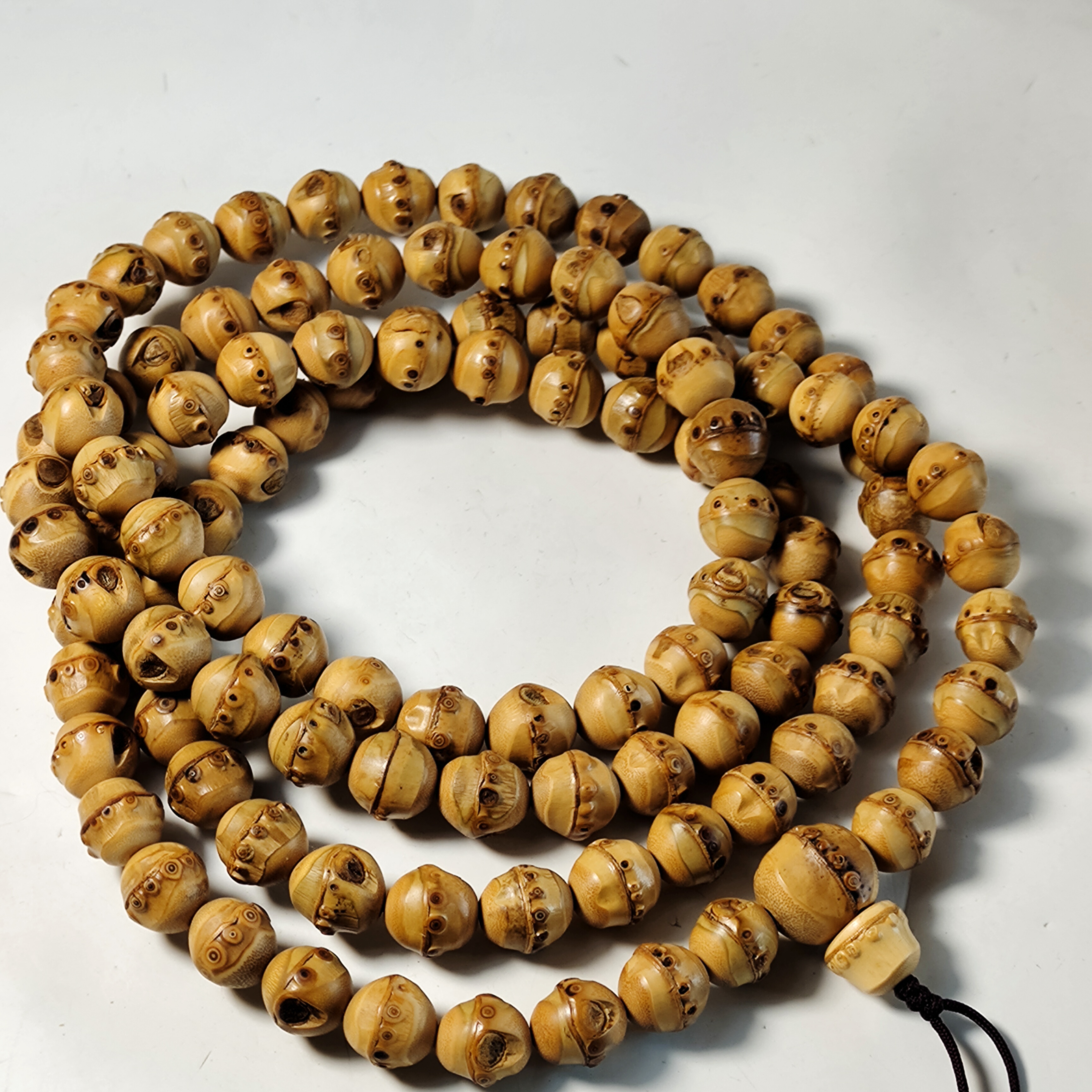 精品竹鞭竹根念珠竹雕竹根雕玉竹竹鞭带丁竹节药片手串手链佛珠