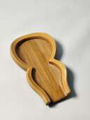 天然竹雕刻葫芦形状茶铲茶勺把玩件