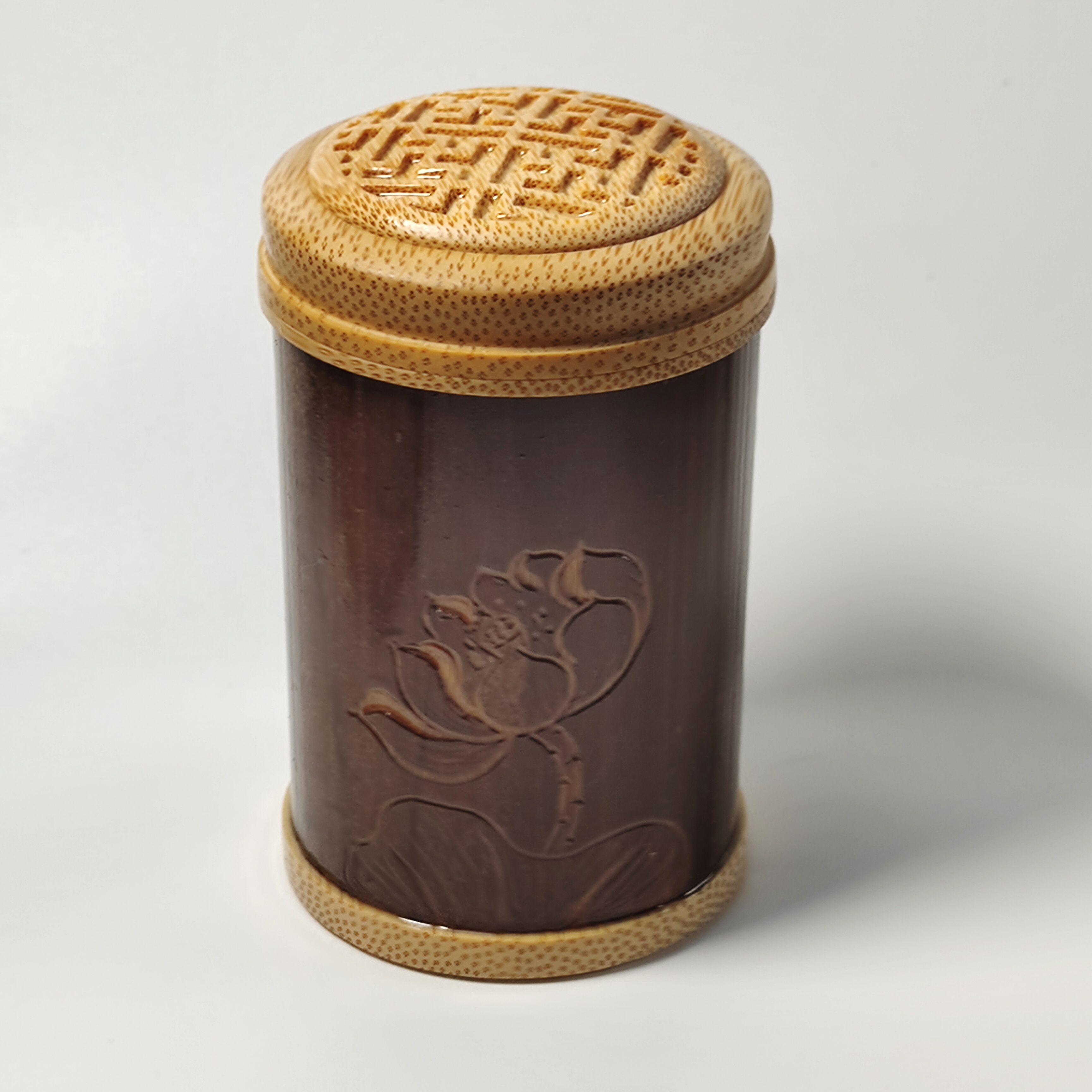 老煤竹雕刻把玩件茶叶罐茶具摆件把件家居聚会