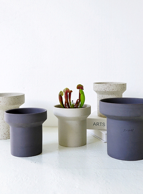 韩国块根植物迷你陶瓷花盆蝴蝶兰陶土北欧海芋热植兰花烟囱陶盆小