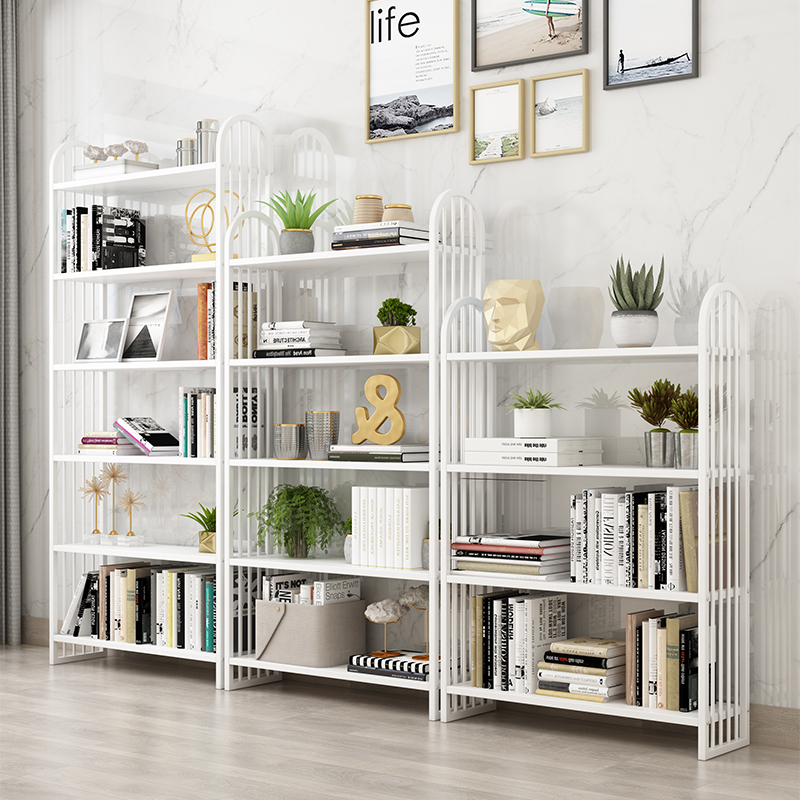 铁艺落地书架简约现代客厅书本收纳架卧室学生儿童书柜简易置物架