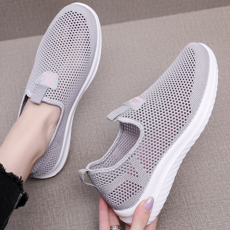 老北京布鞋女网鞋夏季透气镂空网眼妈妈鞋中老年人网面休闲运动鞋