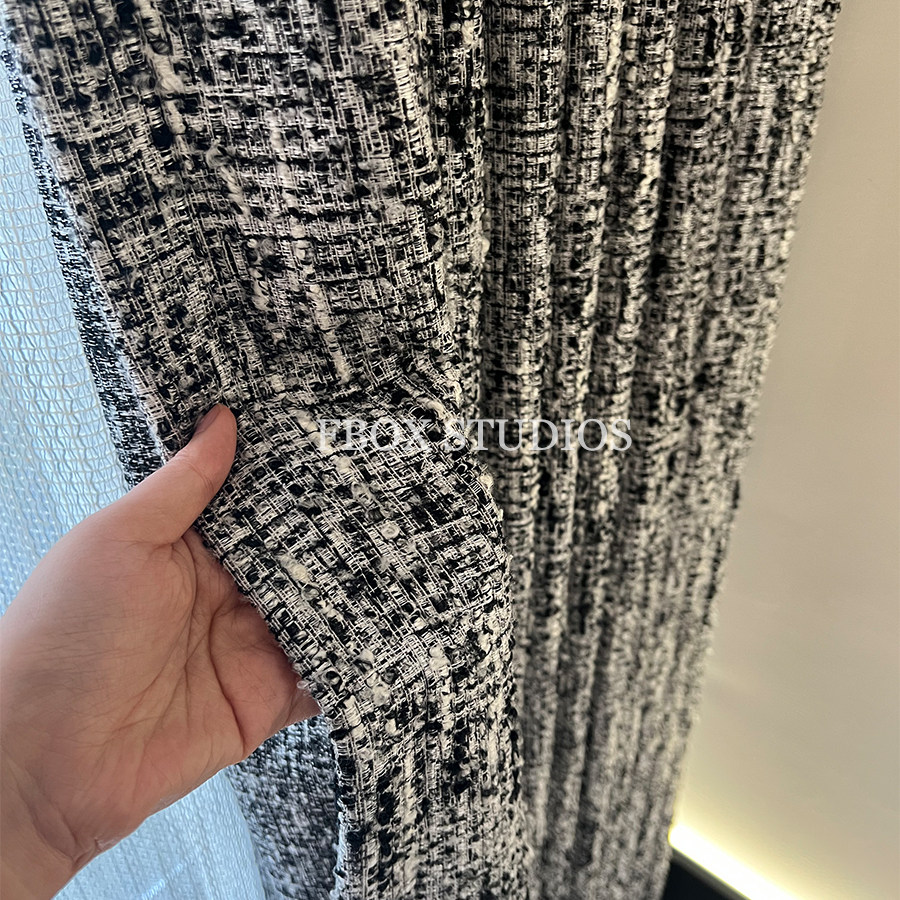 欲望都市` 毛呢小香风编织肌理意式极简高级感卧室客厅定制窗帘,居家布艺,定制窗帘,淘宝优惠券,粉丝福利购,淘宝优惠卷
