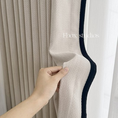 安屿 `布盒子法式奶油中古风窗帘奶油白雪尼尔客厅卧室遮光2024款