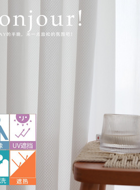 日本隔热防晒纱布盒子Fbox加厚日式镜面纱透光不透人阳台客厅窗纱