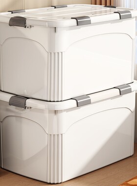 日本进口MUJIE收纳箱大容量衣服被子收纳储物箱加厚加硬家用带轮