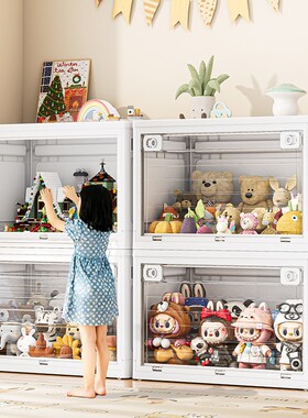 日本进口MUJIE折叠儿童玩具收纳箱大容量整理箱多功能储物柜滑轮