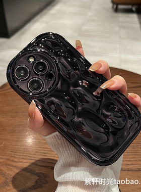 适用oppo Reno10/9手机壳8Pro甜酷7SE暗黑6/5电镀A93黑色A72/A57全包A96防摔A97不掉色A55网红A58立体A11褶皱