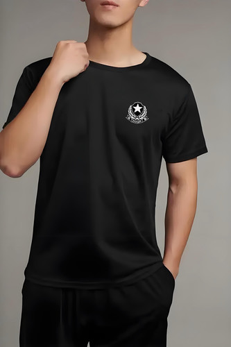 冰丝黑色保安短袖夏季透气特勤T恤大码作训服战术执勤户外衣服男T